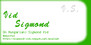 vid sigmond business card
